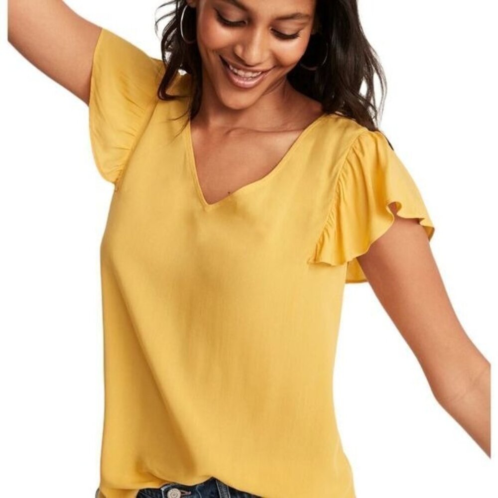 Old‎ Navy Lightweight Flutter-Sleeve Blouse for Women XS